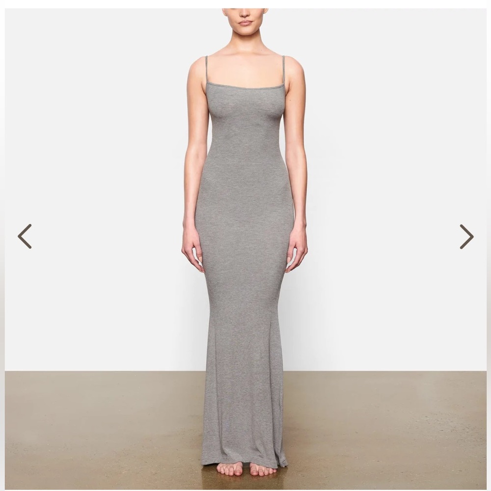 Viral Skims Soft Lounge Slip Dress-Grey